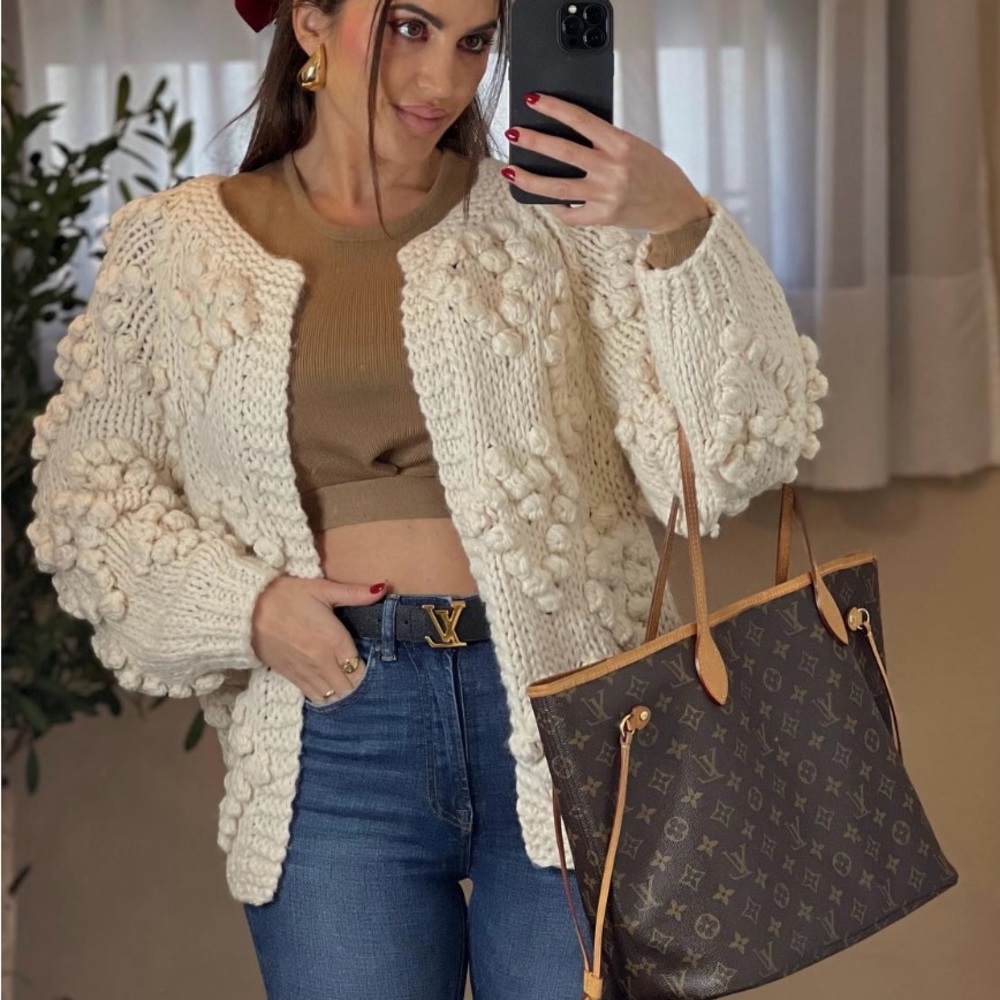KNIT YOUR LOVE CARDIGAN IN IVORY